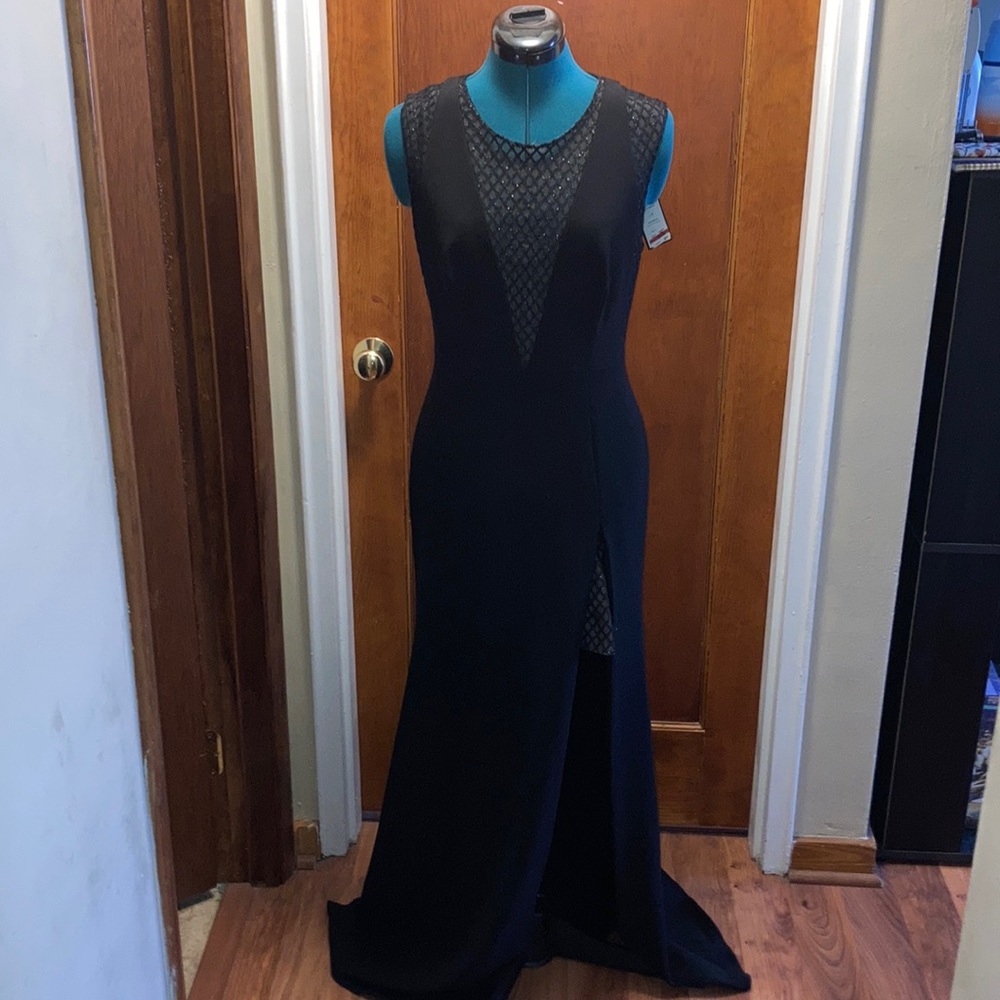 Black and gold BCBG gown